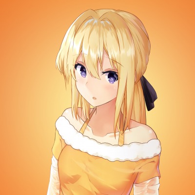 девочка аниме оранжевый
