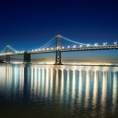 мост освещение ночь