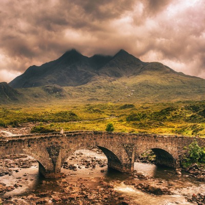 мост река старый гора пейзаж шотландия