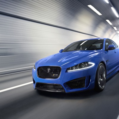 синий автомобиль Jaguar XFR-S blue car THE