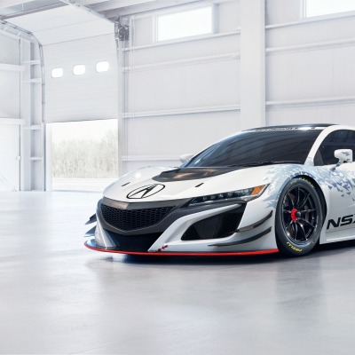 спортивный автомобиль белый acura nsx gt3