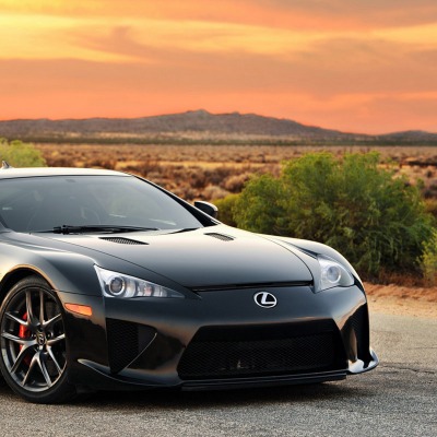 Lexus LFA дорога закат