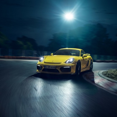 porsche cayman ночь дорога поворот