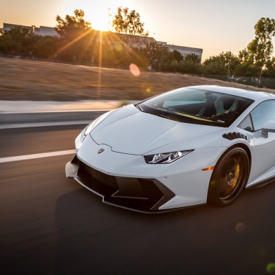 lamborghini huracan белая дорога закат