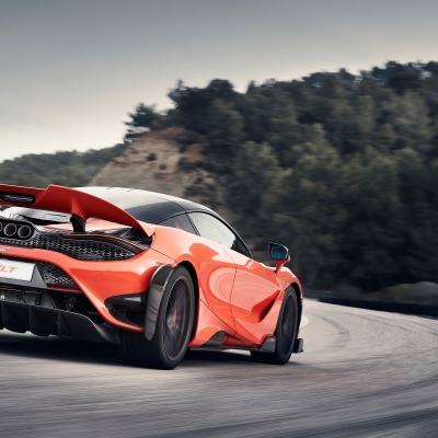 mclaren спорткар дорога поворот горы