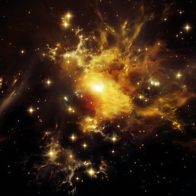галактика космос звезды желтый свет