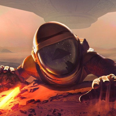 космонавт планета жар песок марс