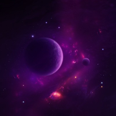 планета космос фиолетовый спутник звезды