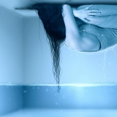Вода капли девушка волосы