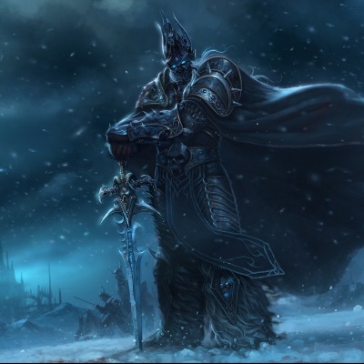 варкрафт world of warcraft король лич снег меч воин