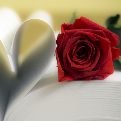сердце бумага роза