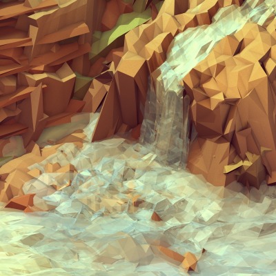арт рисунок силуэт водопад