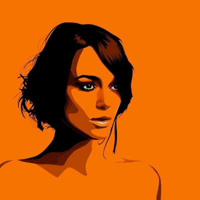 девушка минимализм оранжевый
