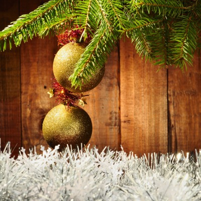 Ветка ель шарики украшения Branch spruce balls decoration