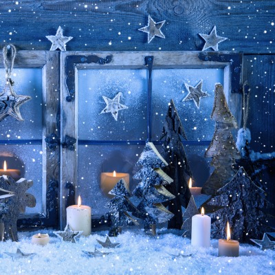 Свечи украшения снег Candles decoration snow