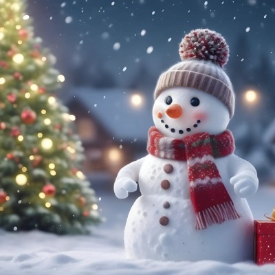 новый год рождество елка снег снежинки снеговик