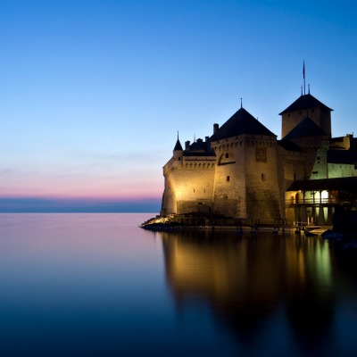 Женева озеро замок Шильон
