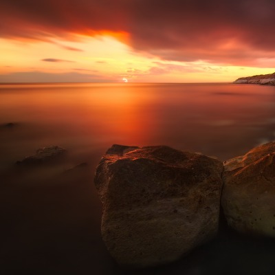 Природа вода камни море скалы солнце