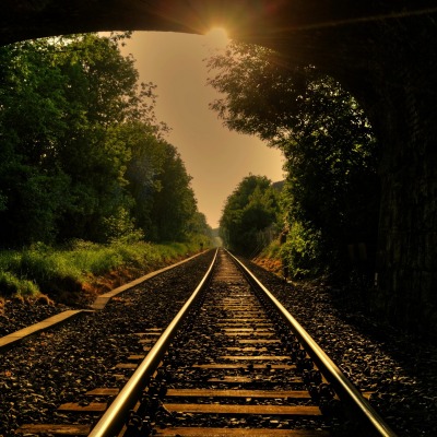 рельсы железная дорога деревья туннель