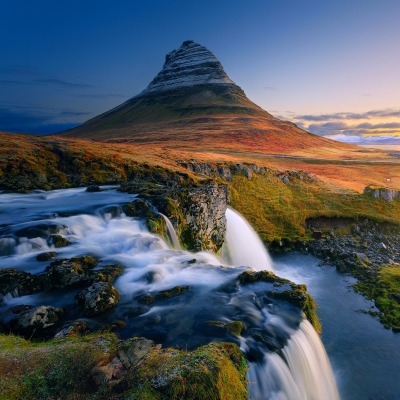Исландия, гора, река, водопады