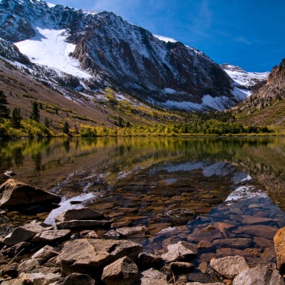 природа горы озеро отражение камни
