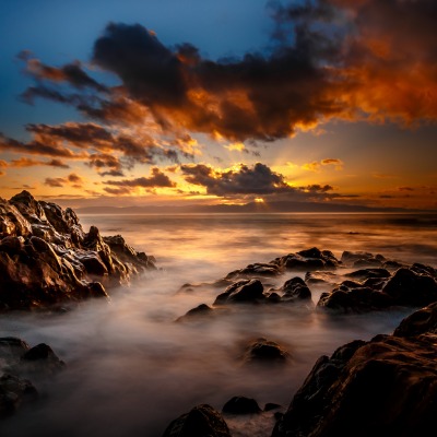 природа закат небо облака море скалы nature sunset the sky clouds sea rock