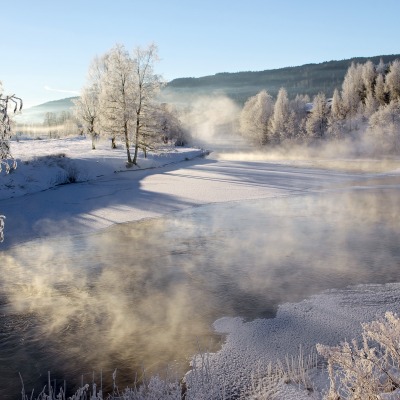 речка испарение зима the river evaporation winter