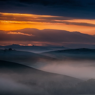 природа горизонт закат небо облака туман nature horizon sunset the sky clouds fog