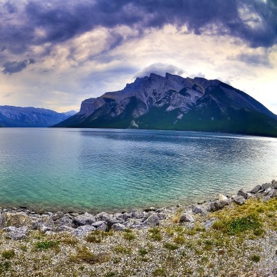 горы озеро берег mountains the lake shore