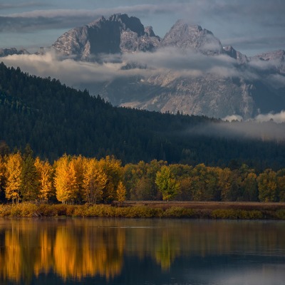 озеро гора осень the lake mountain autumn