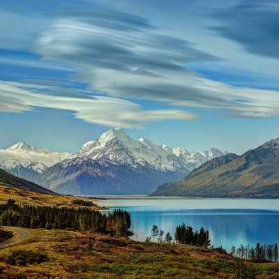 горы озеро осень mountains the lake autumn