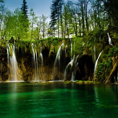 водопад лес waterfall forest