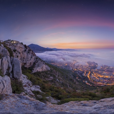 сумерки горы высота город twilight mountains height the city