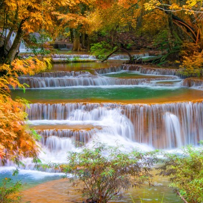 водопад природа осень