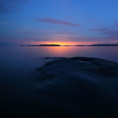 небо море закат горизонт