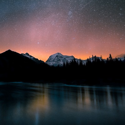 звезды ночь озеро свечение