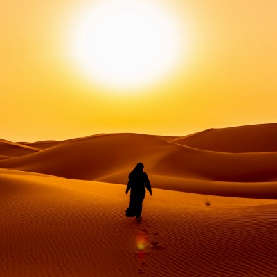 пустыня дюны барханы закат силуэт