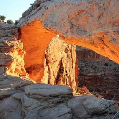 арка закат аризона пустыня камни скала