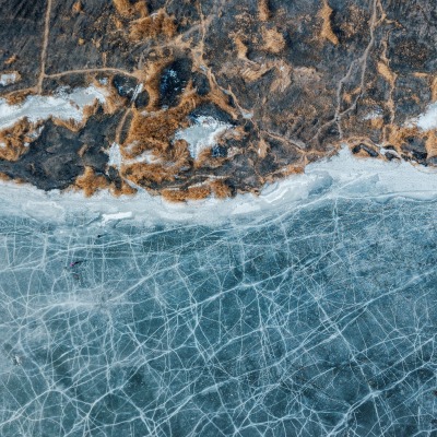 озеро лед берег высота ландшафт