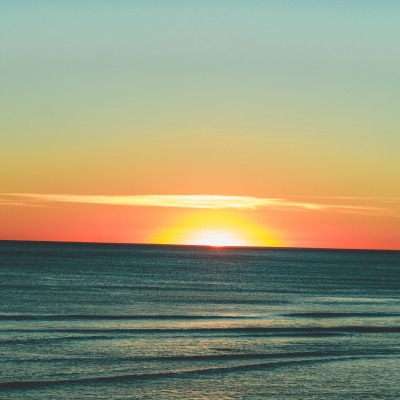 закат море горизонт солнце