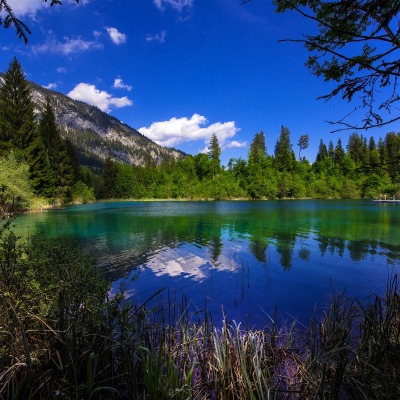 озеро водоем гора лето