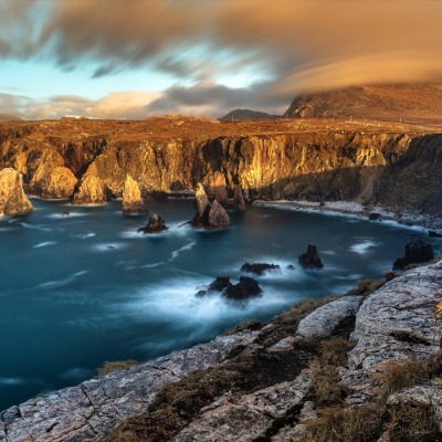 утес побережье пейзаж природа шотландия вода
