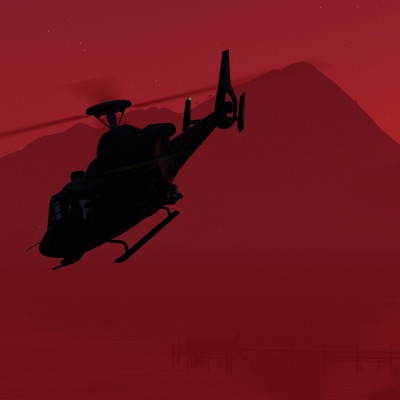 вертолет силуэт горы