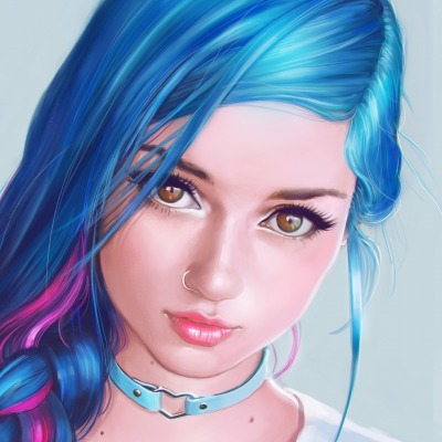 голубые волосы крашеные волосы девушка пирсинг