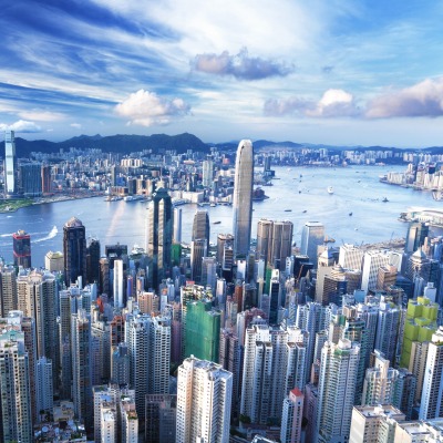 Архитектура страны река Китай Гонконг