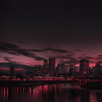 город ночь огни красные