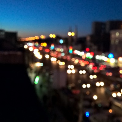 город ночь блики освещение