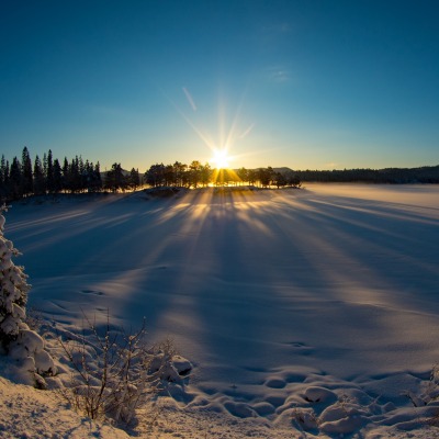 зима снег рассвет равнина замерзшее озеро